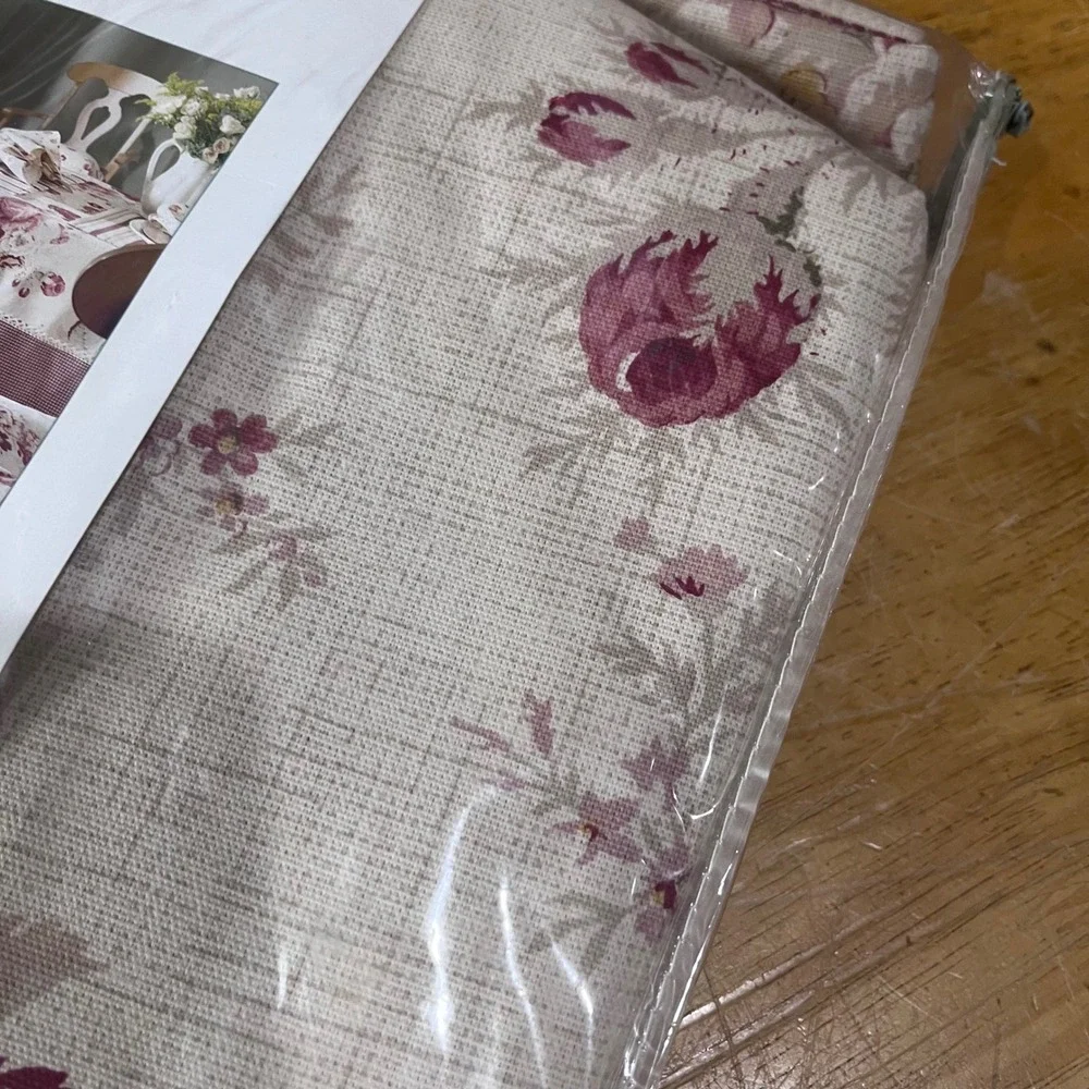 Waverly Garden Room Norfolk Vtg Rose Fabric Tablecloth 60x84 Oblong Cotton New